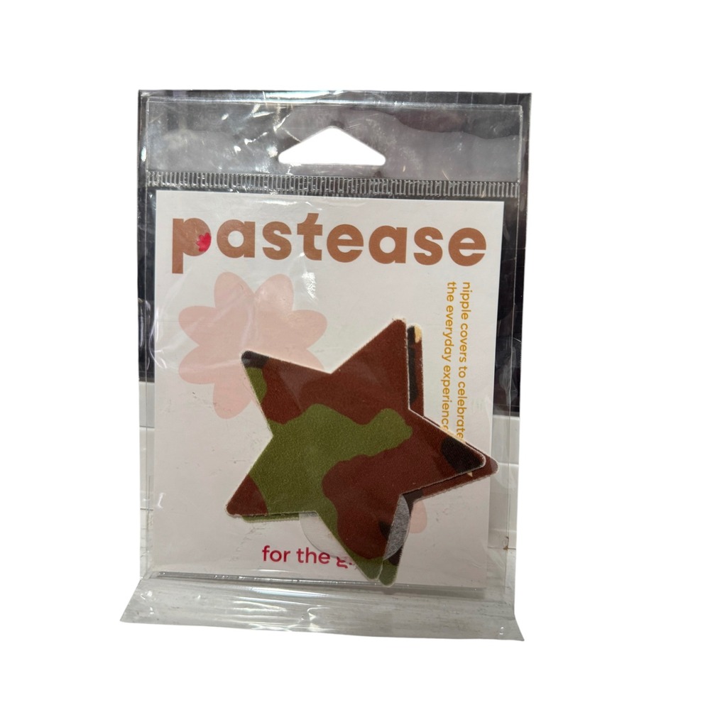 Pastease Camouflage Star Nipple Covers Camo Pasties STR-CAM Hand Made USA NEW